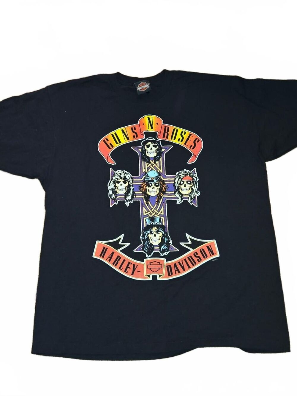 Harley-Davidson Guns N' Roses T Shirt Mens XL Black Skulls Cross Graphic 2017